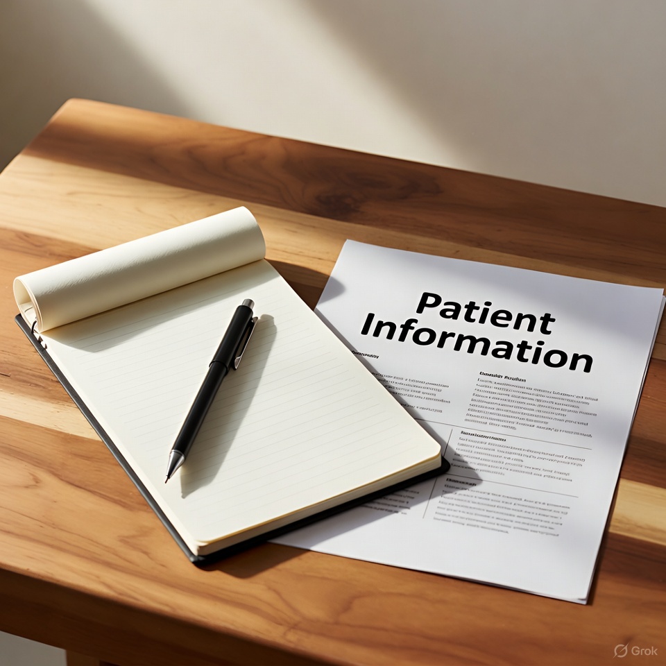 A patient's notes and information leaflet prepared for a good GP appointment for their HS in the UK.
