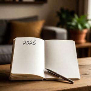 A notepad open to a fresh page for 2026, representing the setting of new year resolutions for managing Hidradenitis Suppurativa.