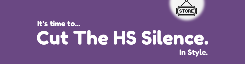 Living Life With HS Shop Banner featuring the slogan 