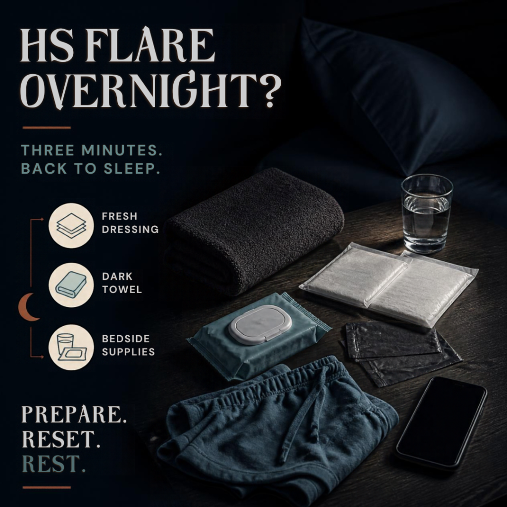 Person awake at night during an HS flare — lived notes for sleep